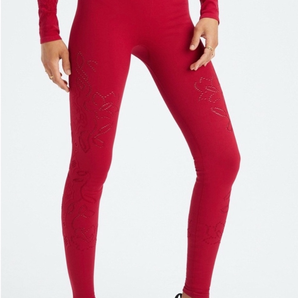 NWT Red floral Fabletics leggings Sz M